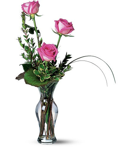 Trío Tierno - 3 Rosas Rosadas de Tallo Largo