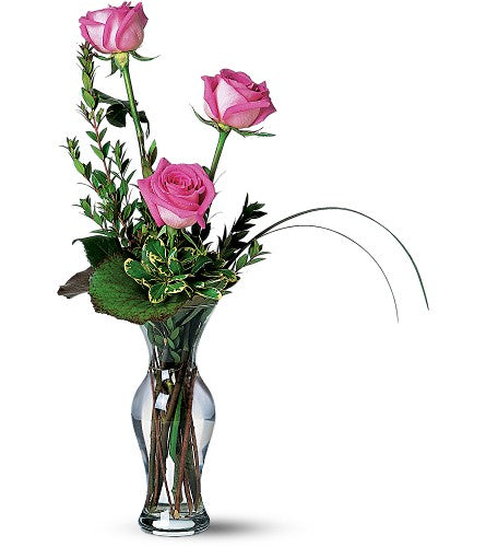 Tender Trio - 3 Long Stem Pink Roses