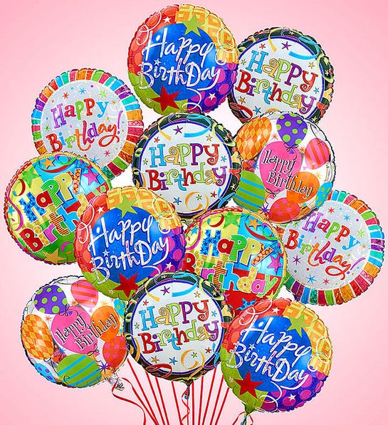 Globos Mylar de cumpleaños - Ramo de 6 globos