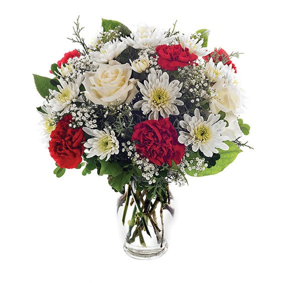 A Christmas Mix of Flowers with Roses - Created by Our Designer