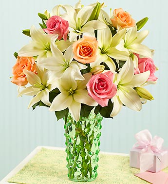 Multi Color Roses & Lilies