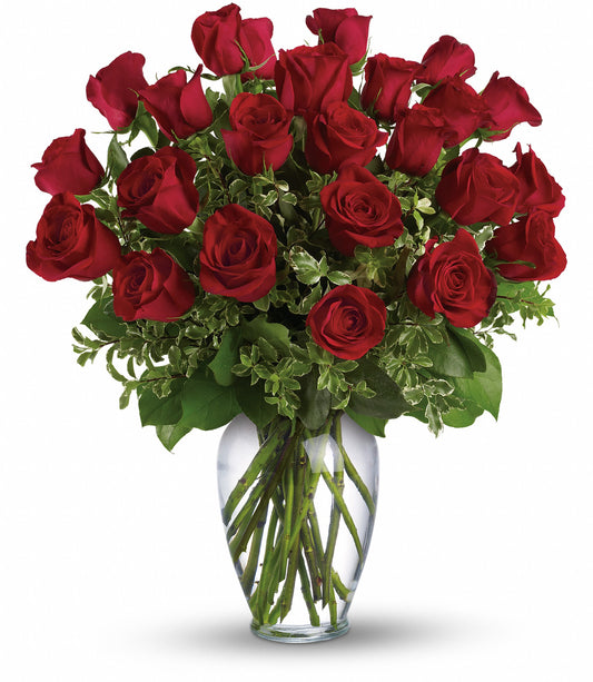 Two Dozen Long Stem Red Roses
